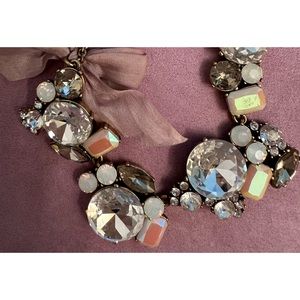 J Crew necklace with purple bow.